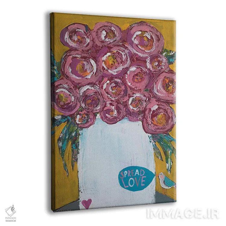 تابلو دکوراتیو شکوفه های شاد اثر ملانی سان شاین آندروود - نمای پرسپکتیو محصول