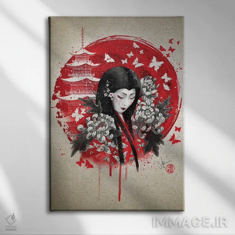 تابلو دکوراتیو زیبایی شاهانه اثر مارین لوپ - نمای روبهرو روی دیوار