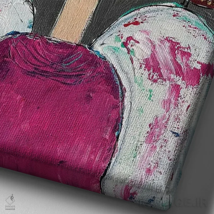 تابلو دکوراتیو عشق به گل ها اثر ملانی سان شاین آندروود - نمای نزدیک بافت بوم