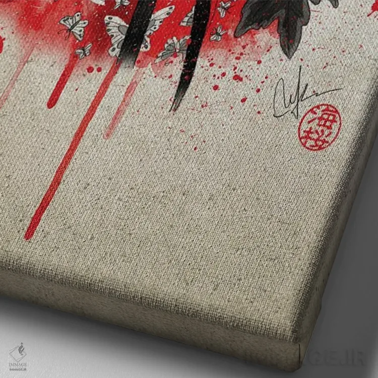 تابلو دکوراتیو زیبایی شاهانه اثر مارین لوپ - نمای نزدیک بافت بوم