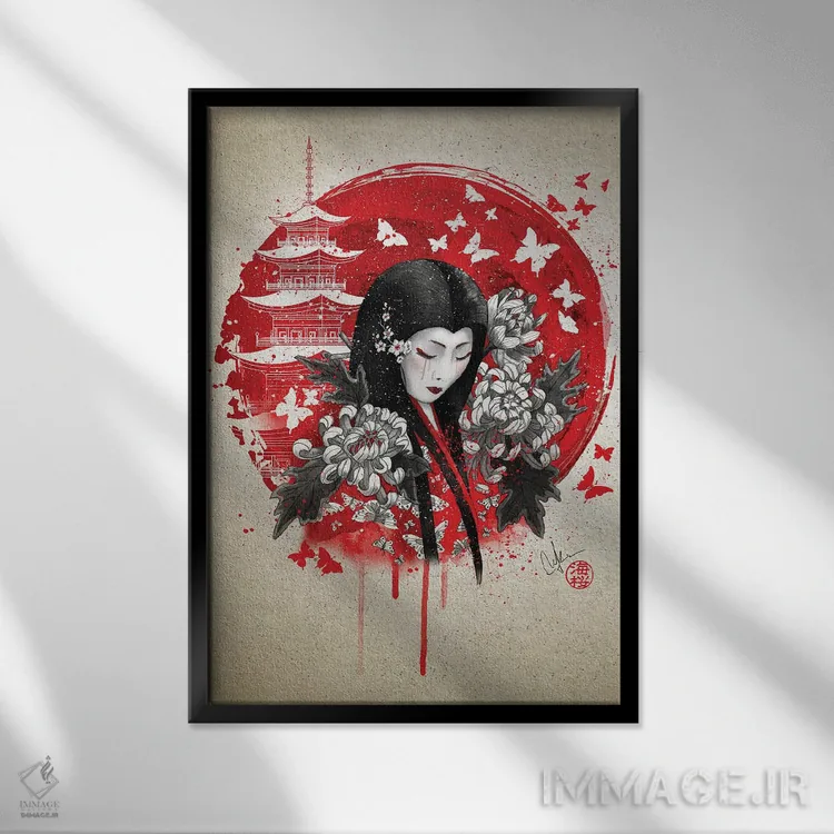 تابلو دکوراتیو زیبایی شاهانه اثر مارین لوپ - نمای قابدار مشکی