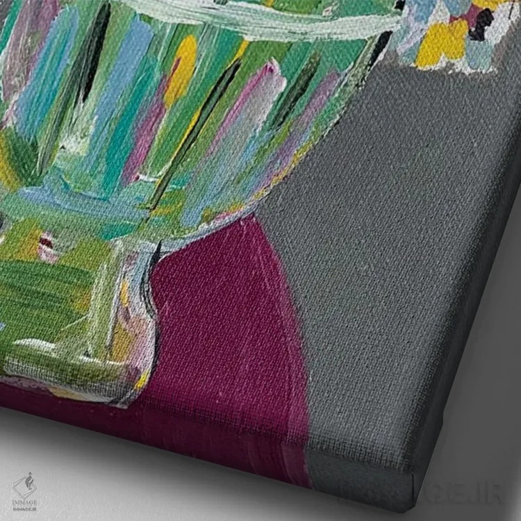 تابلو دکوراتیو روی خوش خورشید اثر ملانی سان شاین آندروود - نمای نزدیک بافت بوم