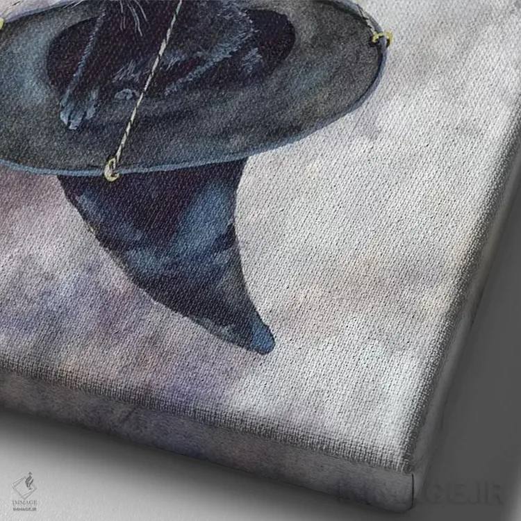 تابلو دکوراتیو بت موبیل اثر مگی واندواله - نمای نزدیک بافت بوم