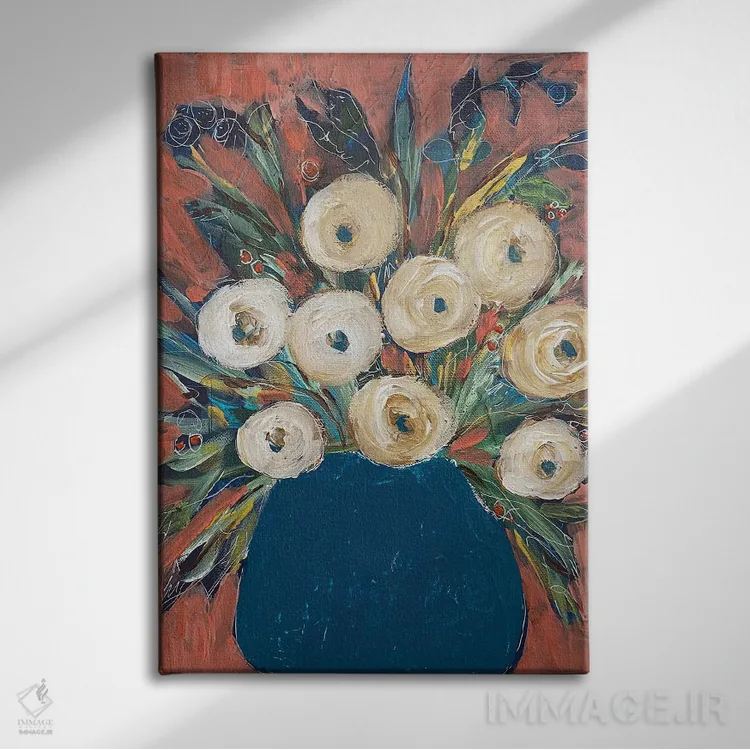 تابلو دکوراتیو گل های بهاری اثر ملانی سان شاین آندروود - نمای روبهرو روی دیوار