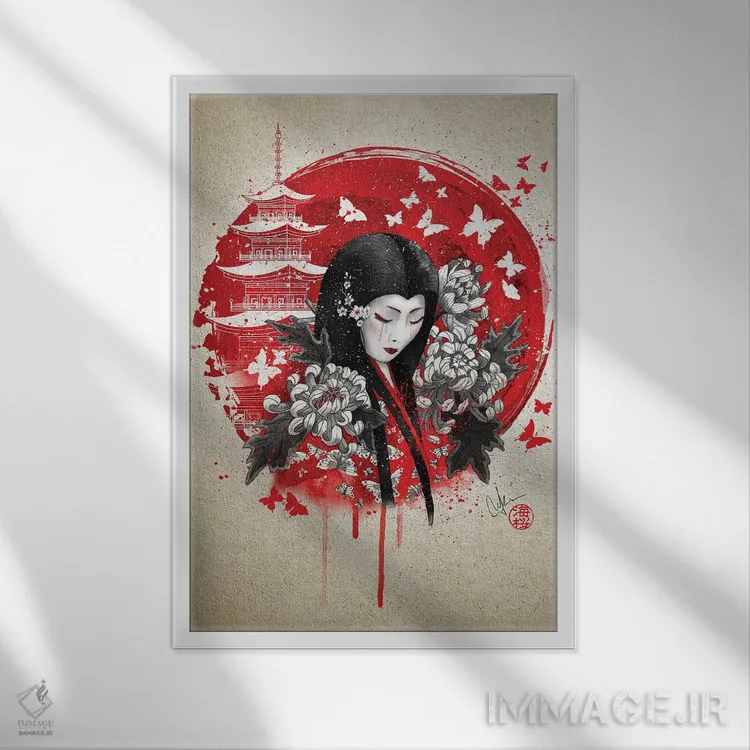 تابلو دکوراتیو زیبایی شاهانه اثر مارین لوپ - نمای قابدار سفید