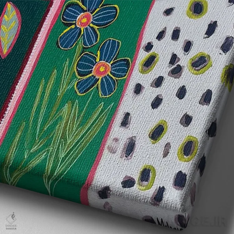 تابلو دکوراتیو یوزپلنگ اثر ملانی سان شاین آندروود - نمای نزدیک بافت بوم