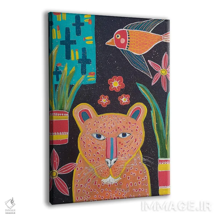 تابلو دکوراتیو پلنگ اثر ملانی سان شاین آندروود - نمای پرسپکتیو محصول