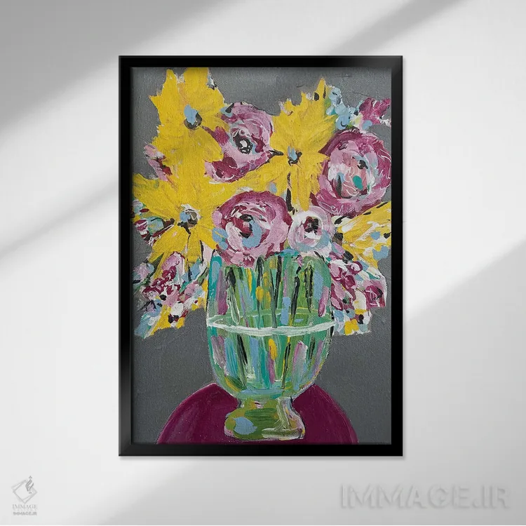 تابلو دکوراتیو روی خوش خورشید اثر ملانی سان شاین آندروود - نمای قابدار مشکی