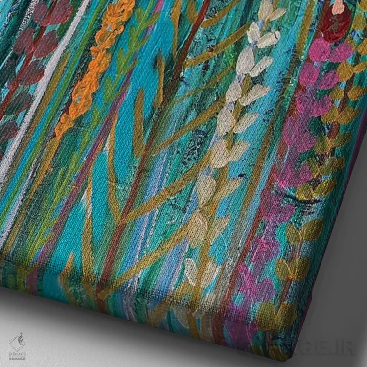 تابلو انتزاعی زیبایی در همه جا اثر ملانی سان شاین آندروود - نمای نزدیک بافت بوم