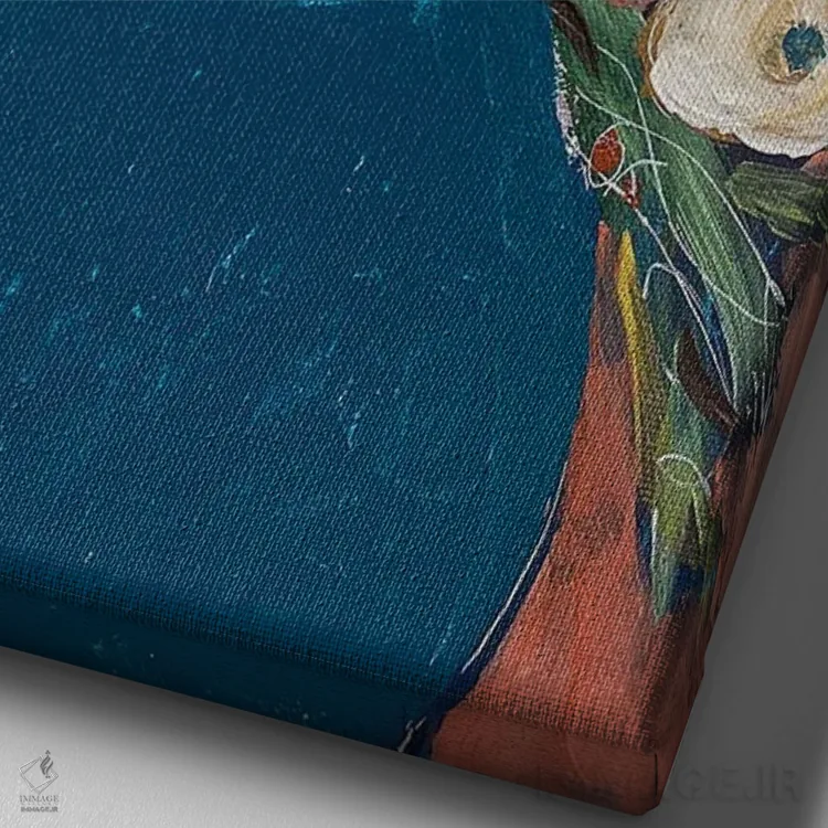 تابلو دکوراتیو گل های بهاری اثر ملانی سان شاین آندروود - نمای نزدیک بافت بوم