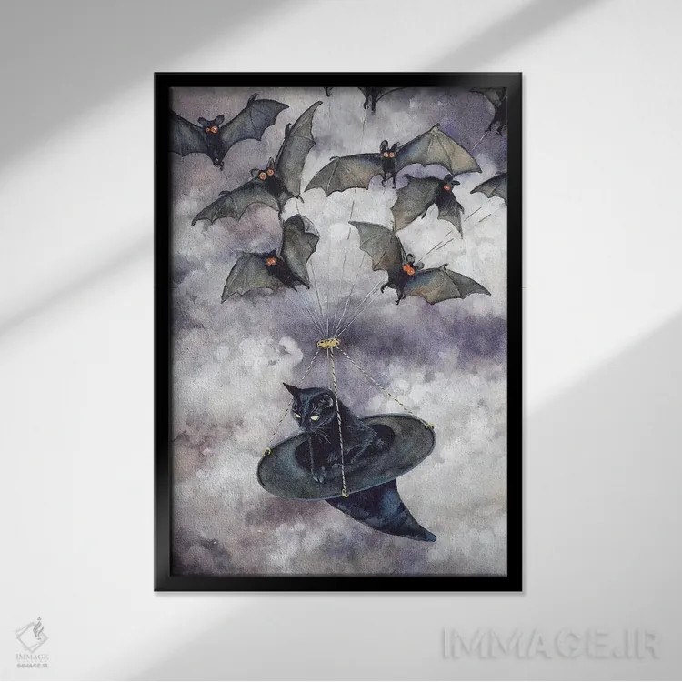 تابلو دکوراتیو بت موبیل اثر مگی واندواله - نمای قابدار مشکی