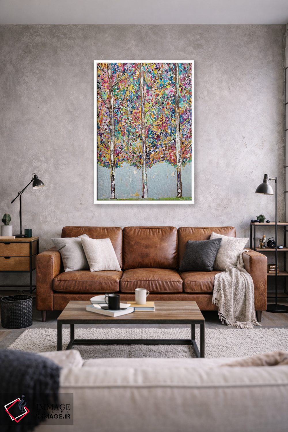تابلو انتزاعی درختان شاد اثر ملانی سان شاین آندروود - D1W