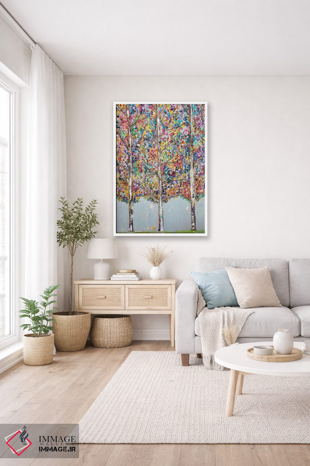 تابلو انتزاعی درختان شاد اثر ملانی سان شاین آندروود - D3W