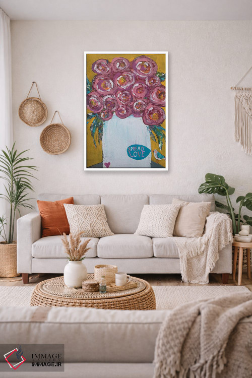 تابلو دکوراتیو شکوفه های شاد اثر ملانی سان شاین آندروود - D2W