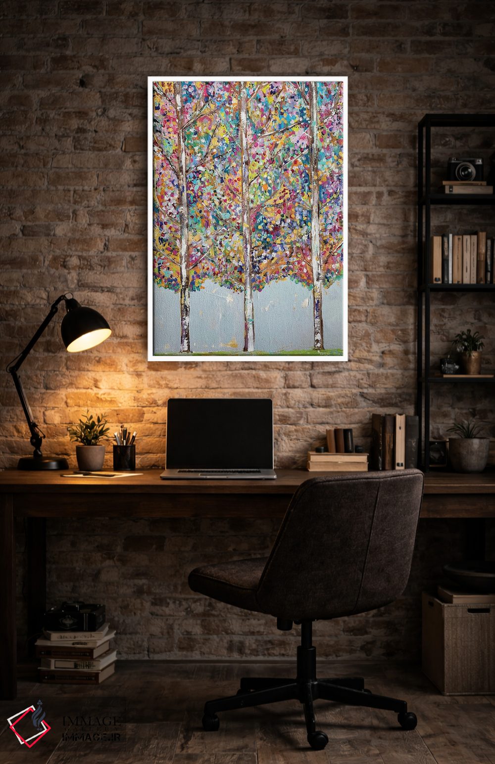 تابلو انتزاعی درختان شاد اثر ملانی سان شاین آندروود - D4W