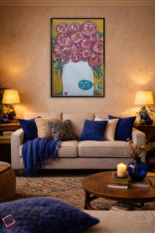 تابلو دکوراتیو شکوفه های شاد اثر ملانی سان شاین آندروود - D5B