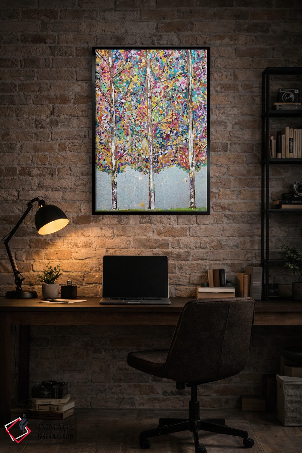 تابلو انتزاعی درختان شاد اثر ملانی سان شاین آندروود - D6B