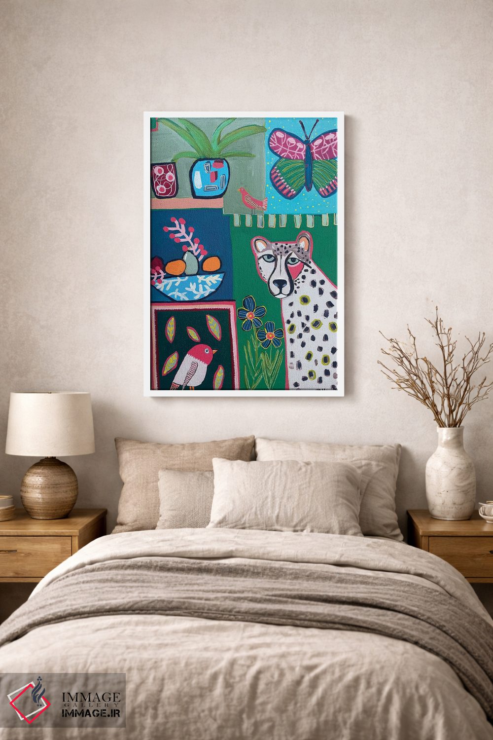 تابلو دکوراتیو یوزپلنگ اثر ملانی سان شاین آندروود - D1W