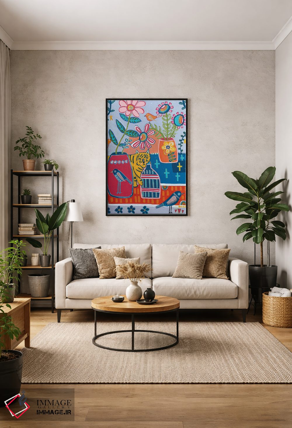 تابلو دکوراتیو عشق ببرها اثر ملانی سان شاین آندروود - D1B