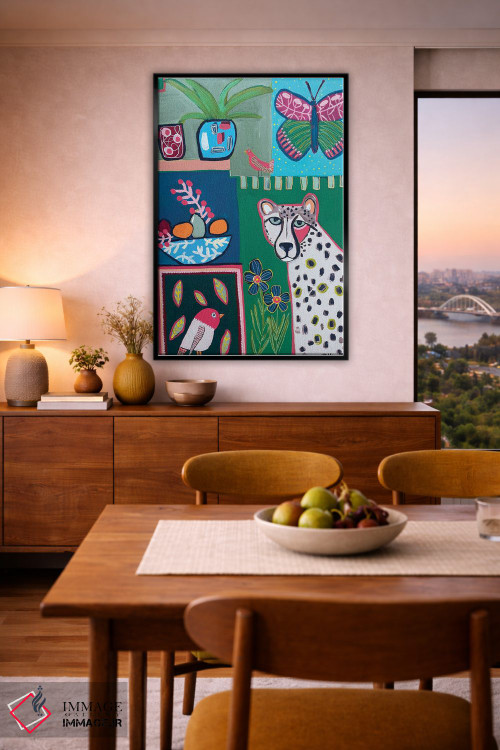 تابلو دکوراتیو یوزپلنگ اثر ملانی سان شاین آندروود - D5B