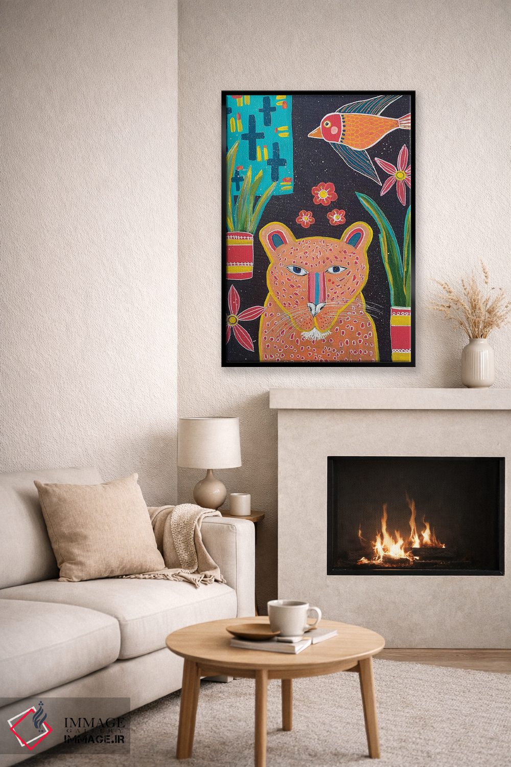 تابلو دکوراتیو پلنگ اثر ملانی سان شاین آندروود - D6B