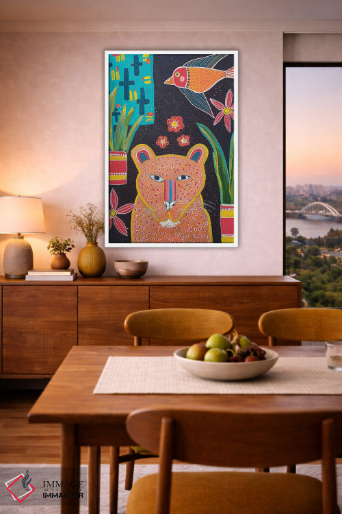 تابلو دکوراتیو پلنگ اثر ملانی سان شاین آندروود - D5W