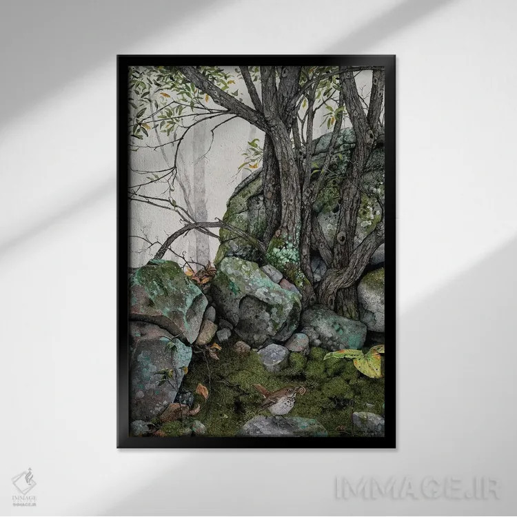 تابلو دکوراتیو شکاف ها اثر مگی واندواله - نمای قابدار مشکی