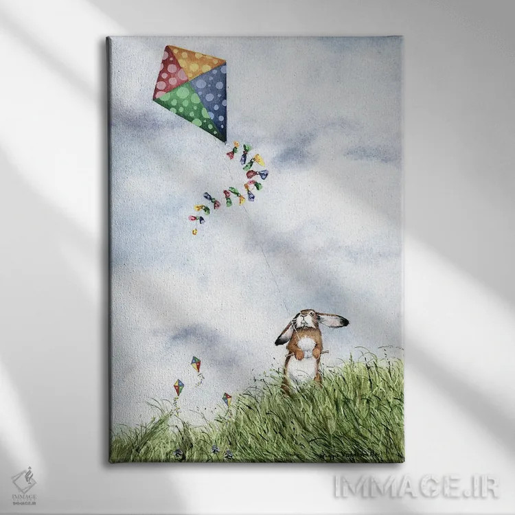 تابلو دکوراتیو با دو پنی برای کاغذ و نخ... اثر مگی واندواله - نمای روبهرو روی دیوار