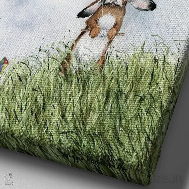 تابلو دکوراتیو با دو پنی برای کاغذ و نخ... اثر مگی واندواله - نمای نزدیک بافت بوم