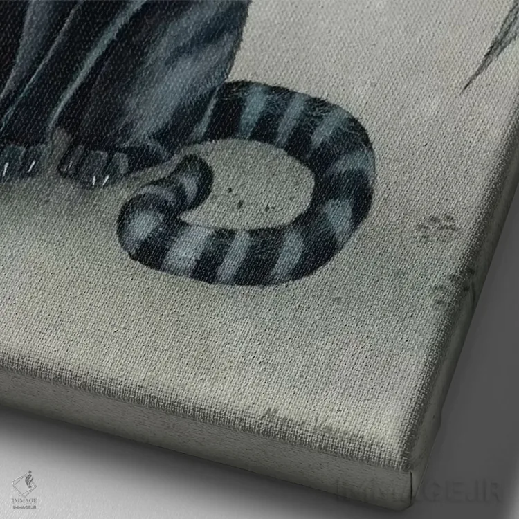 تابلو دکوراتیو گربه دیوانه شهری اثر مگی واندواله - نمای نزدیک بافت بوم