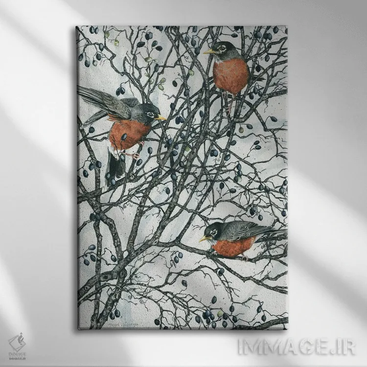 تابلو دکوراتیو توت های زمستانی اثر مگی واندواله - نمای روبهرو روی دیوار