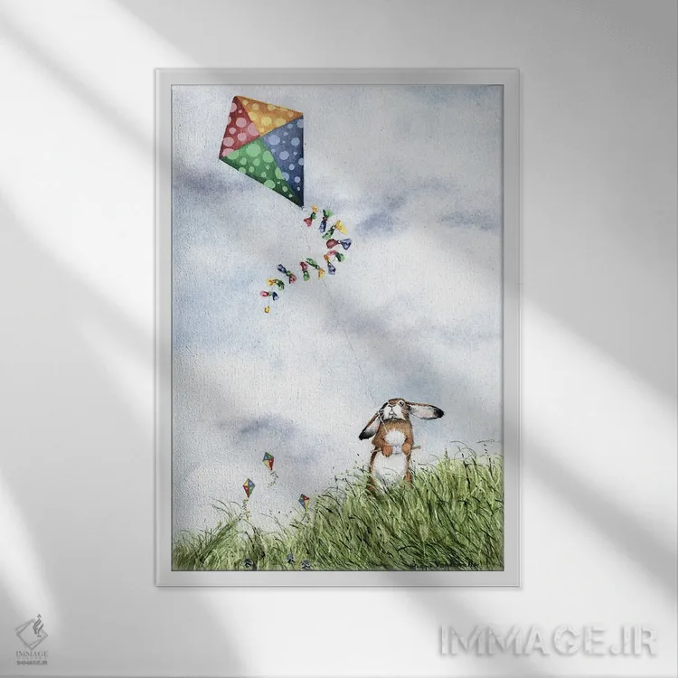 تابلو دکوراتیو با دو پنی برای کاغذ و نخ... اثر مگی واندواله - نمای قابدار سفید