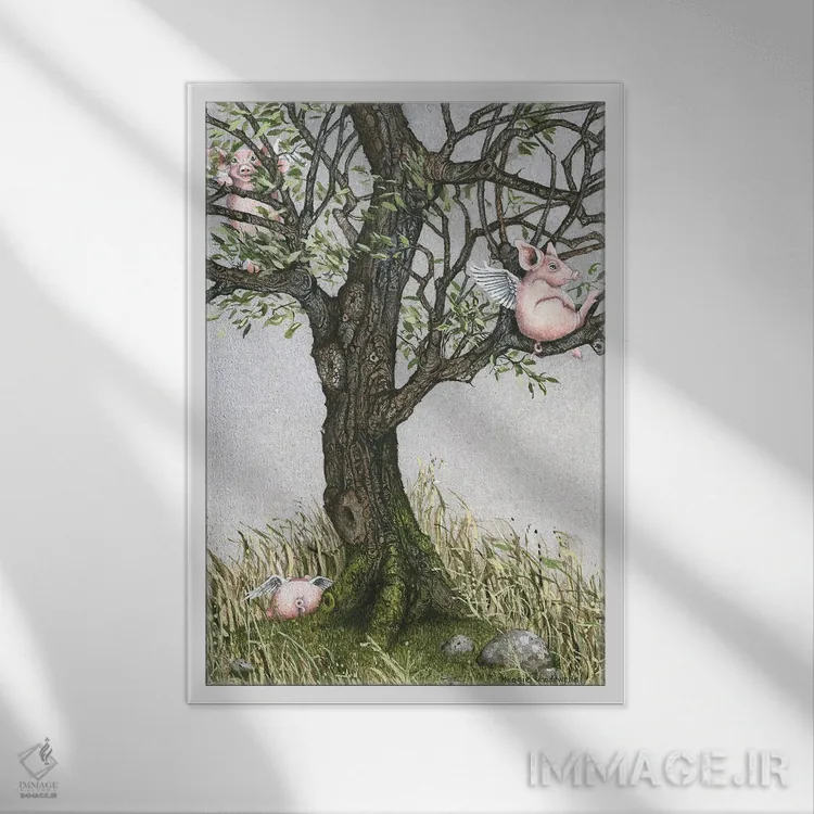 تابلو دکوراتیو زمان استراحت اثر مگی واندواله - نمای قابدار سفید