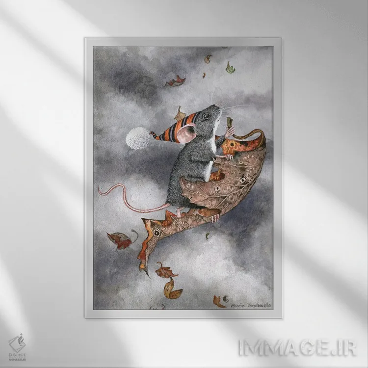 تابلو دکوراتیو هنریتا اوج می گیرد اثر مگی واندواله - نمای قابدار سفید