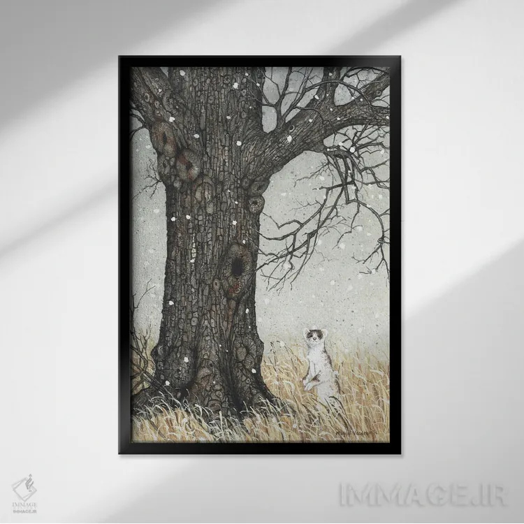 تابلو دکوراتیو تقریبا زمستان اثر مگی واندواله - نمای قابدار مشکی