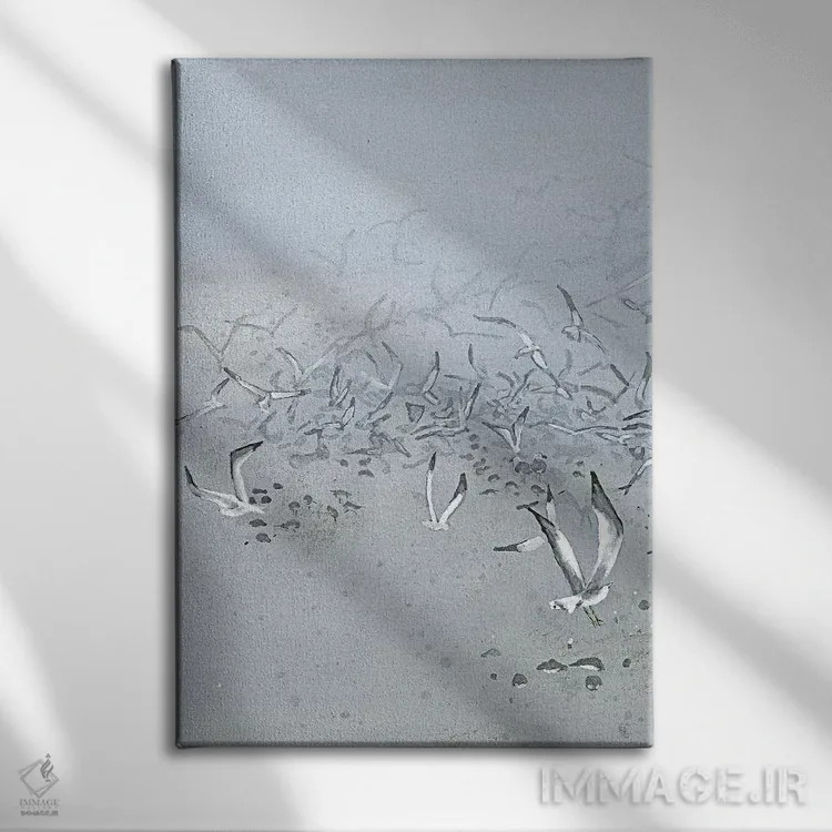تابلو دکوراتیو در محاصره مه اثر مگی واندواله - نمای روبهرو روی دیوار
