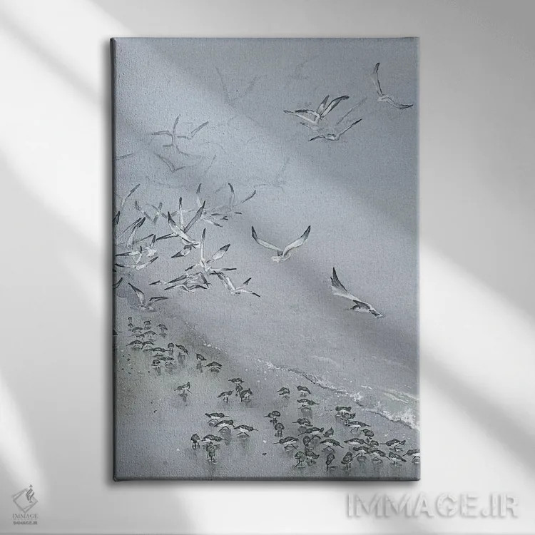 تابلو دکوراتیو در محاصره مه اثر مگی واندواله - نمای روبهرو روی دیوار