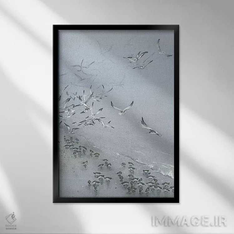 تابلو دکوراتیو در محاصره مه اثر مگی واندواله - نمای قابدار مشکی