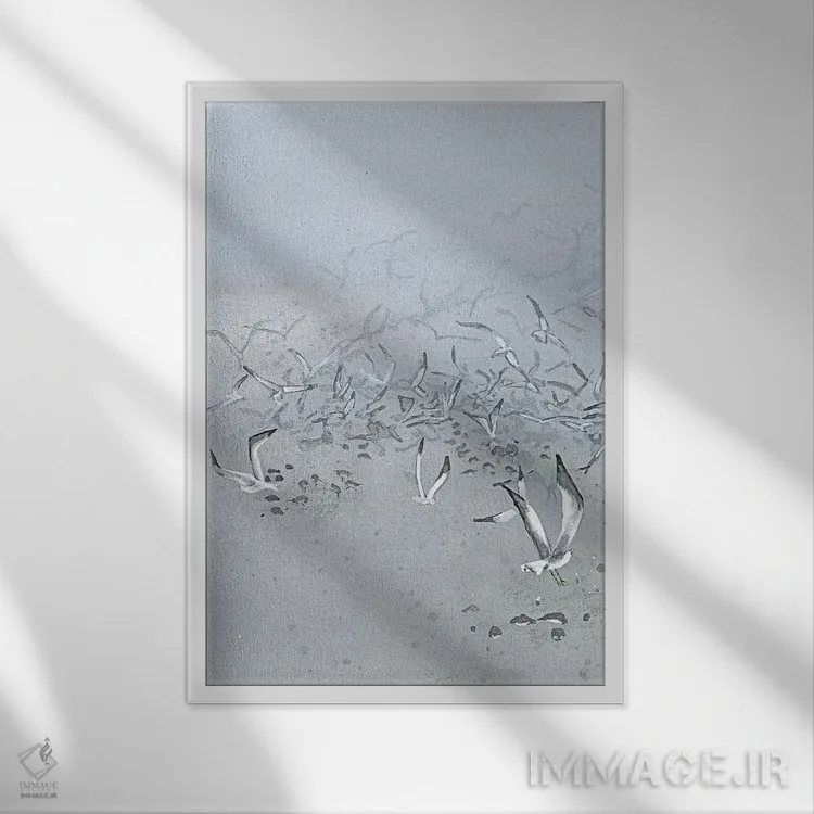تابلو دکوراتیو در محاصره مه اثر مگی واندواله - نمای قابدار سفید