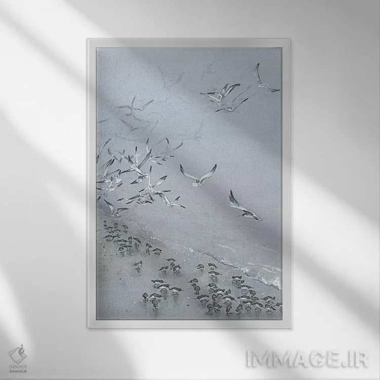 تابلو دکوراتیو در محاصره مه اثر مگی واندواله - نمای قابدار سفید