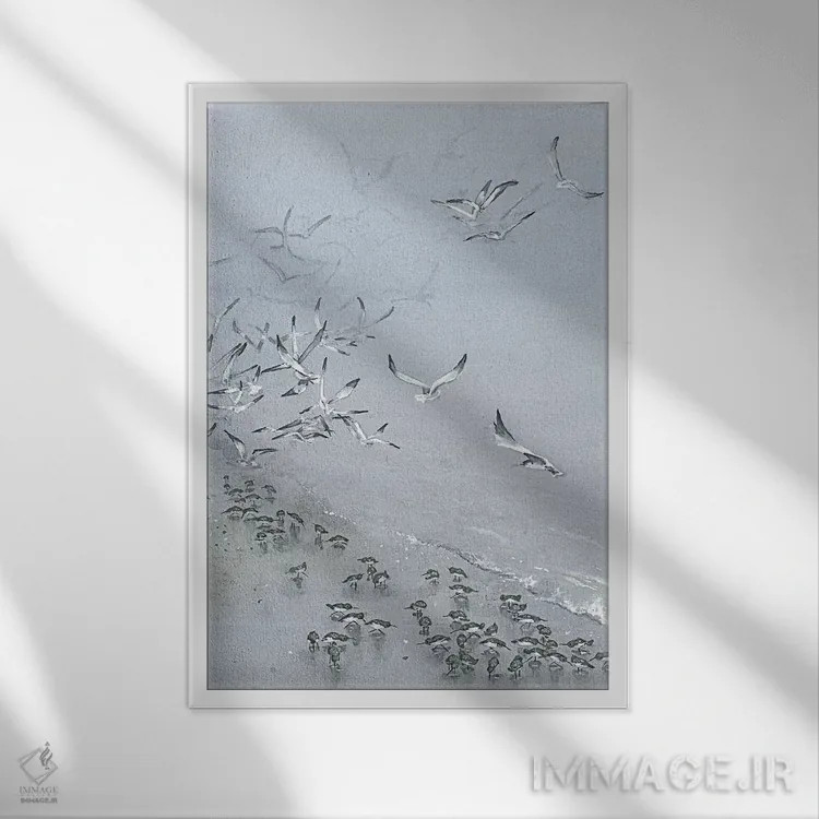 تابلو دکوراتیو در محاصره مه اثر مگی واندواله - نمای قابدار سفید