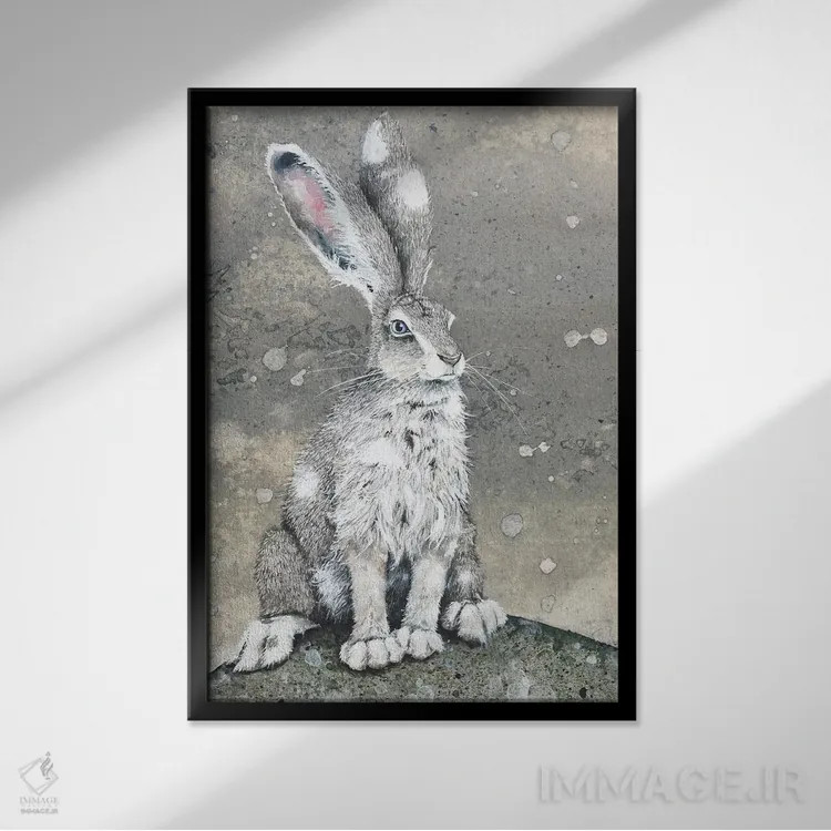 تابلو دکوراتیو نقره ای اثر مگی واندواله - نمای قابدار مشکی