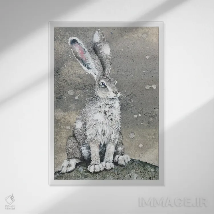 تابلو دکوراتیو نقره ای اثر مگی واندواله - نمای قابدار سفید