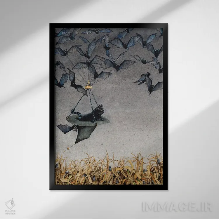 تابلو دکوراتیو تا صبح مستقیم برو اثر مگی واندواله - نمای قابدار مشکی