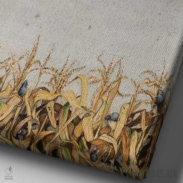 تابلو دکوراتیو تا صبح مستقیم برو اثر مگی واندواله - نمای نزدیک بافت بوم