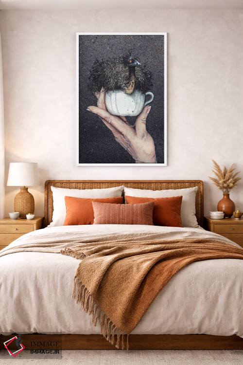 تابلو دکوراتیو شترمرغ فنجانی اثر مگی واندواله - D3W