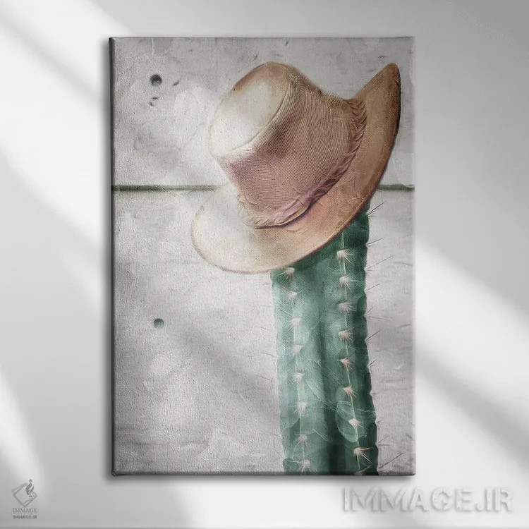 تابلو دکوراتیو کلاه کاکتوس اثر میلی ویلا - نمای روبهرو روی دیوار