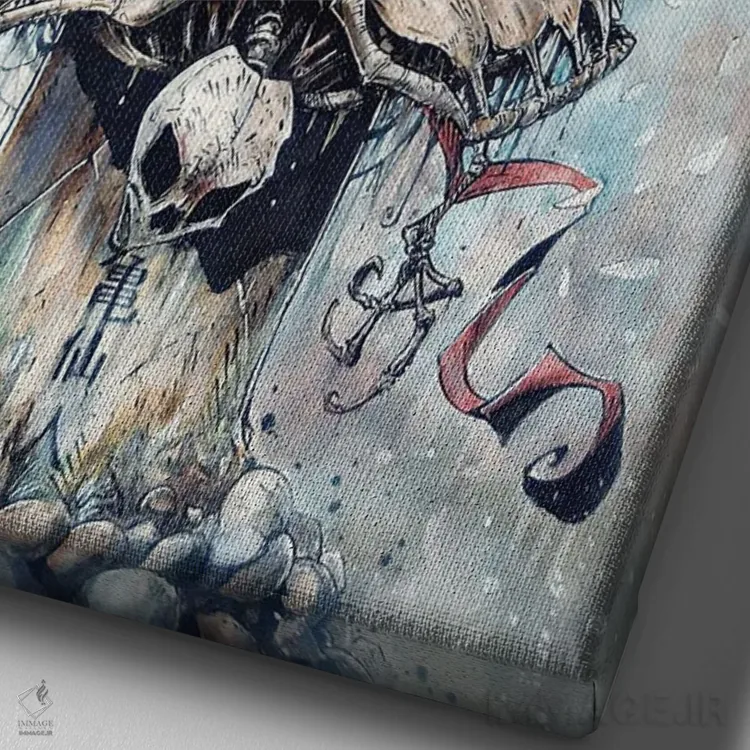 تابلو دکوراتیو استاد گوکو اثر مارسلو ونتورا - نمای نزدیک بافت بوم