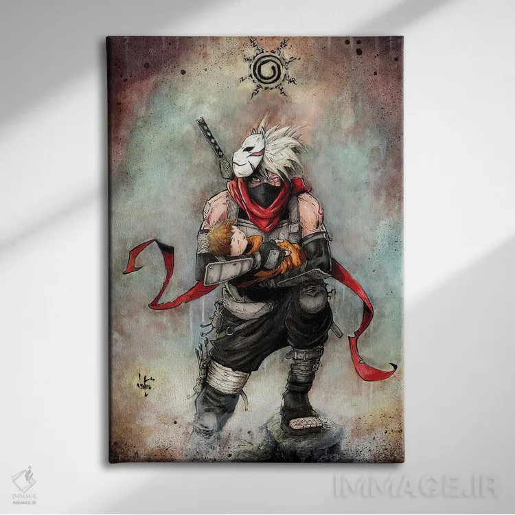 تابلو دکوراتیو کاکاشی از ناروتو اثر مارسلو ونتورا - نمای روبهرو روی دیوار
