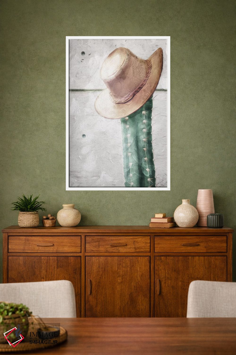 تابلو دکوراتیو کلاه کاکتوس اثر میلی ویلا - D1W